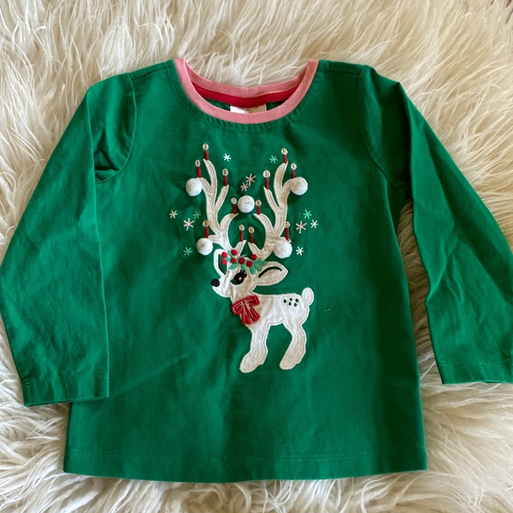 Hannah Andersson reindeer holiday top.